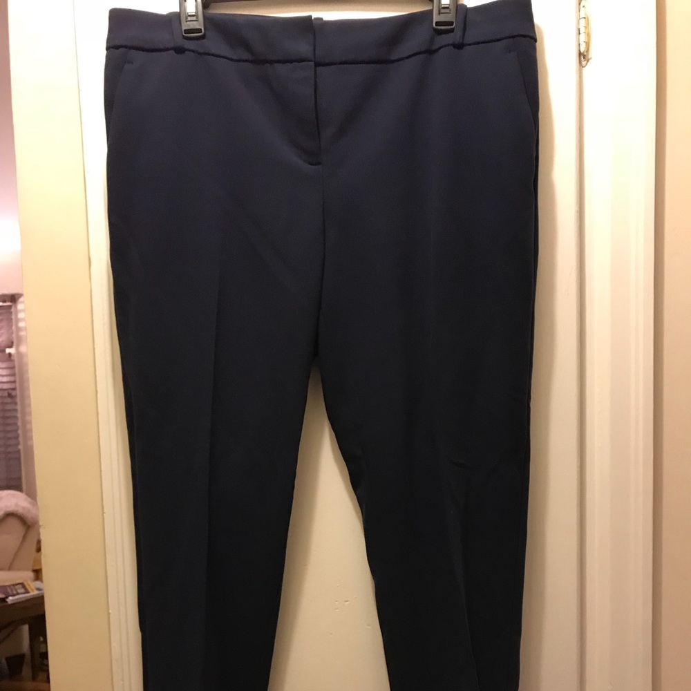 Navy blue cropped dress pants